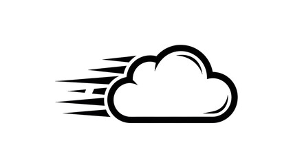 Fast moving cloud PNG isolated on transparent background, weather forecast symbol for graphic design and motion effects