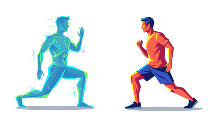 Obraz premium Health and Wellness Infographic Icon Set with People and Food