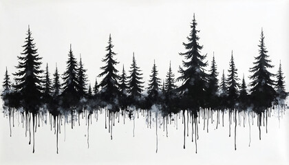 Coniferous Forest with Dripping Effect