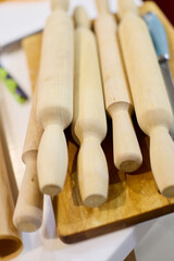 Wooden Rolling Pins on Kitchen Table