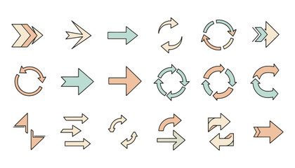 Vector Arrows Collection — Set of Modern Arrow Icons in Editable Vector Style for UI, Infographics and Web Design