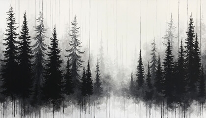 Monochromatic Forest Scene