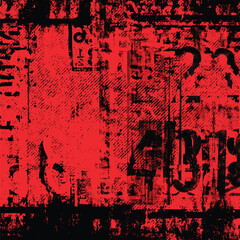 Abstract grunge lettering background. Monochrome abstract grunge red black illustration	
