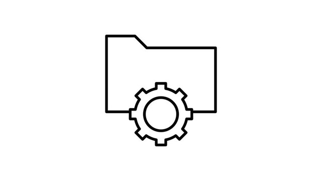 File folder icon combined with a gear icon, symbolizing file management and settings.