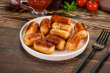 Roasted chicken mini sausages for breakfast