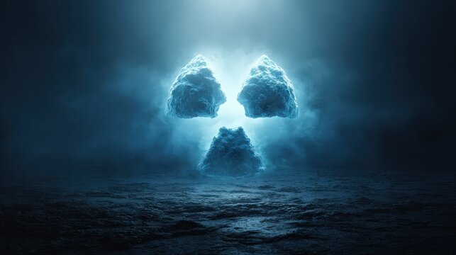 Radioactive Cloud Symbol, Environmental Hazard, Dramatic Lighting
