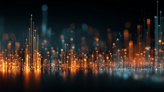 Dynamic network data streams with glowing lights for modern tech solutions, a vibrant abstract background for innovation and connectivity projects