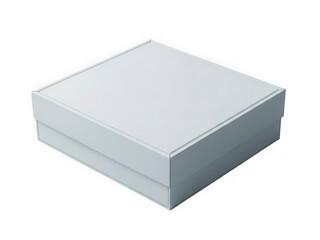 Naklejka premium White square gift box with a lid, perfect for packaging products or presents, isolated on transparent background
