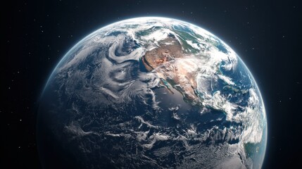 Fototapeta premium A close up of the Earth with a dark background. Concept of awe and wonder at the vastness of the universe and the beauty of our planet