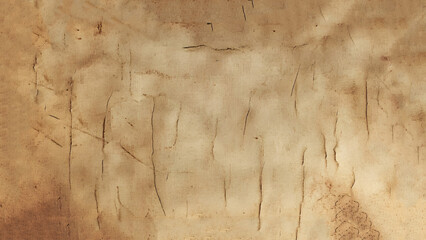 Old worn crumpled paper background. Vintage dirty sheet of parchment. Vector 