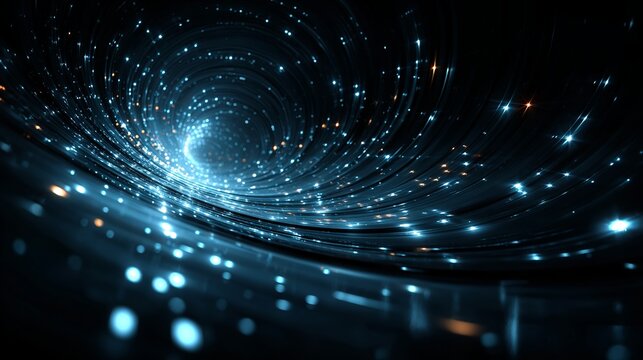 Enter the digital realm with this stunning abstract, perfect for tech brands and futuristic projects, showcasing a dynamic vortex of light and energy