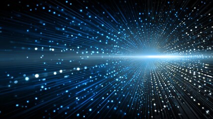 Stunning blue light streaks radiating outward create a sense of speed and technological advancement, perfect for dynamic presentations and modern designs