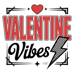 Express your love with Valentine's Vibes, featuring a vibrant heart and eye-catching checkered lightning bolt to ignite the spark of romance and excitement