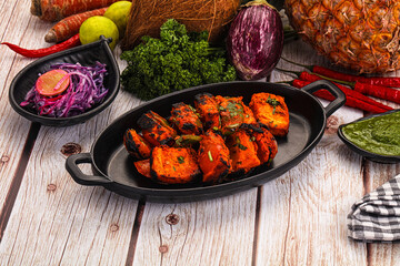Indian cuisine - spicy chili paneer