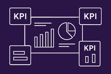 Obraz premium Key performance indicators kpi dashboard analytics business growth strategy