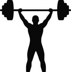 Weightlifter silhouette icon showing strength and fitness power