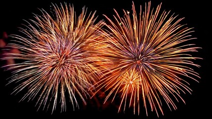 Vibrant fireworks light up the night sky, creating a spectacular display of colors and patterns. Perfect for celebrations, holidays, and expressions of joy and excitement.