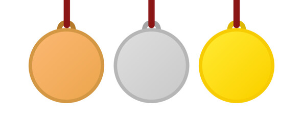 Medaillen in bronze, silber und gold