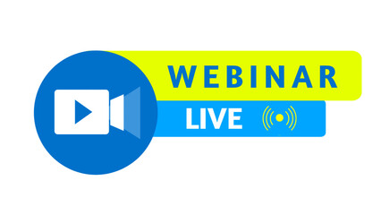 Live Webinar Video Broadcast Stream Icon for Online Education, Training, and Business Presentation