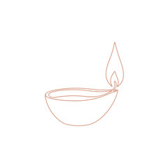 Minimalist diya oil lamp illustration for diwali festival celebration