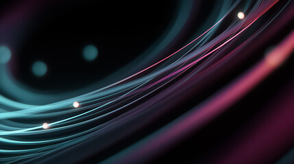 Cyan and pink neon wave lines on dark background