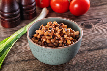 Canned Black eye bean in the bowl