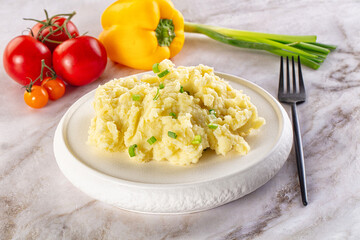 Mashed potato with green onion