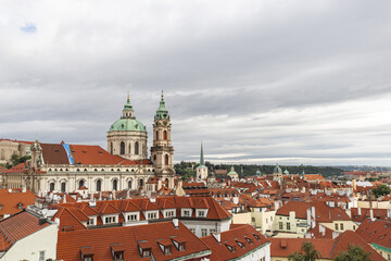 Fototapeta premium Vrtba Garden (Vrtbovska zahrada), historic architecture and rooftops