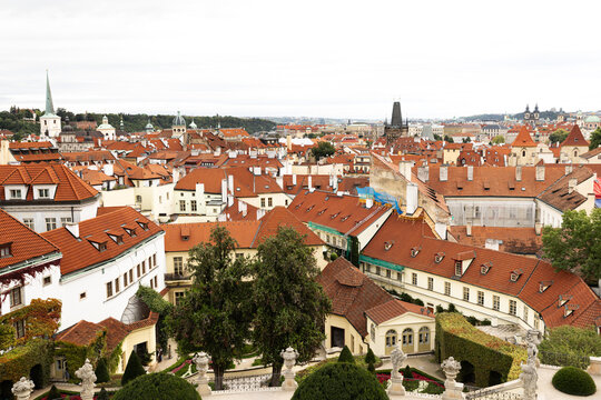 Vrtba Garden (Vrtbovska zahrada) view, Prague rooftops