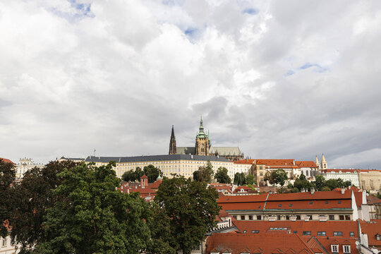 Vrtba Garden (Vrtbovska zahrada) view with Prague Castle