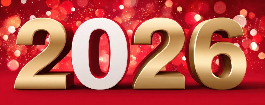 Golden Ribbon Swirl Celebrating New Year 2022 with Elegant Gold Threads and Sparkles