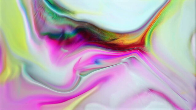 Vibrant abstract fluid art with shimmering colors and dynamic swirls