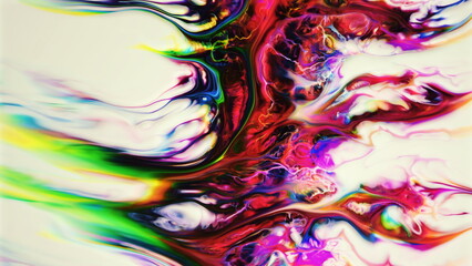 Vibrant fluid color waves elegantly flowing on a light gray background