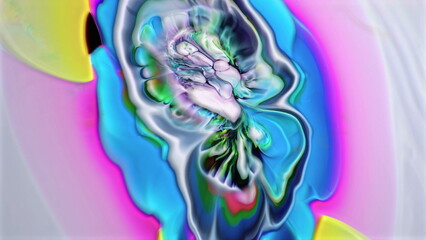 Vibrant liquid swirls creating an ethereal abstract flow of colors
