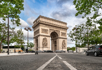 Obraz premium Paris France Arc de Triomphe Monument for Napoleon’s Victories