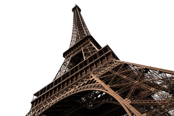 Paris France low angle view of Eiffel Tower architectural detail