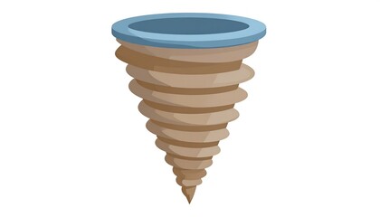 A cartoon illustration of a twisting, funnel-shaped weather phenomenon. It's a natural disaster, with a spiraling design