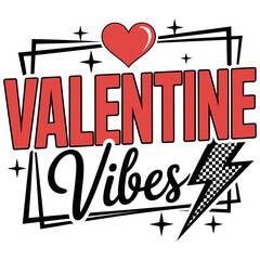 Valentine vibes design with heart and lightning bolt graphic for festive celebrations, perfect for cards, crafts, and seasonal promotions