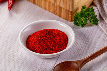 Red dry chili pepper paprika powder
