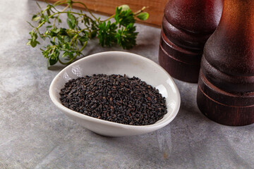 Black raw dry sesame seeds