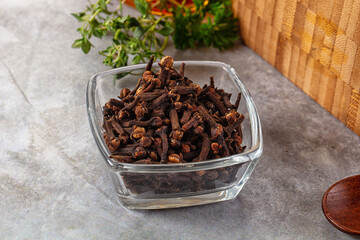 Dry cloves buds aromatic flavor