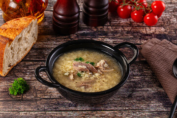 Dietary chicken soup with noodles