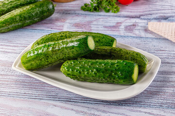 Homemade lightly salted cucumbers snack
