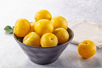 Ripe sweet fresh yellow plum