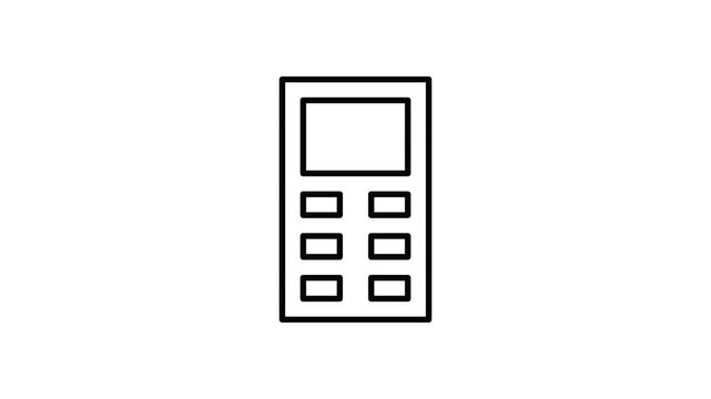  Black and white outline illustration of a cell phone, showcasing its basic shape and features.