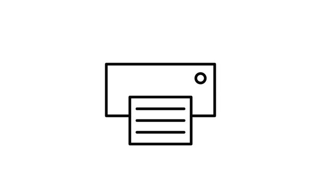 Printer icon displayed on a black background, symbolizing printing functionality.
