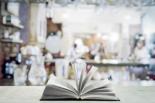 open book in a night club