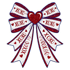 Celebrate love with this sparkling XOXO bow, perfect for Valentine's Day crafts, charming gifts, and adorable decorations, adding a touch of warmth and affection