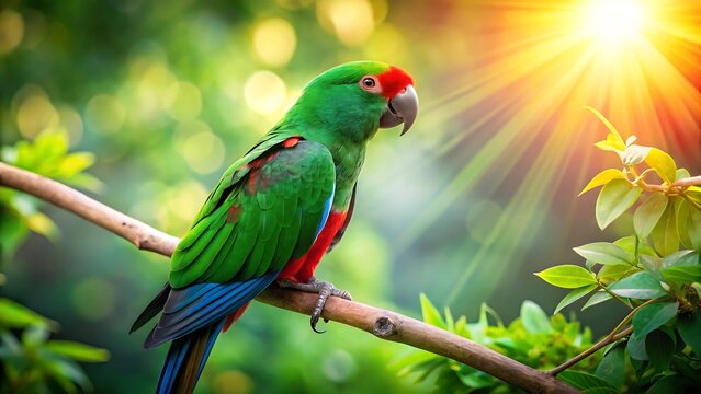 red and green parrot