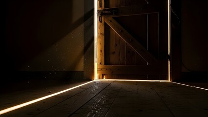 A Slightly Ajar Door Inviting Curiosity and Mystery